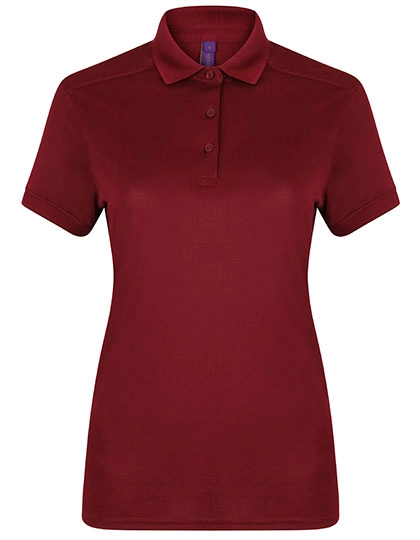 Ladies´ Slim Fit Stretch Polo Shirt + Wicking Finish zum Besticken und Bedrucken in der Farbe Burgundy mit Ihren Logo, Schriftzug oder Motiv.