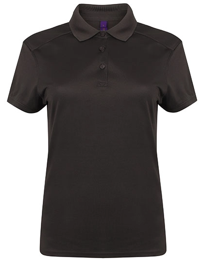 Ladies´ Slim Fit Stretch Polo Shirt + Wicking Finish zum Besticken und Bedrucken in der Farbe Dark Grey (Solid) mit Ihren Logo, Schriftzug oder Motiv.