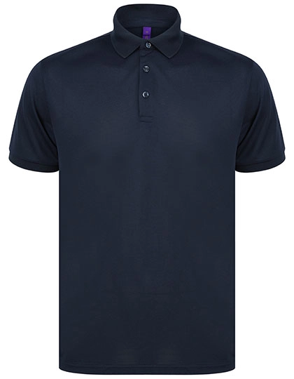 Recycled Polyester Polo Shirt zum Besticken und Bedrucken in der Farbe Navy mit Ihren Logo, Schriftzug oder Motiv.