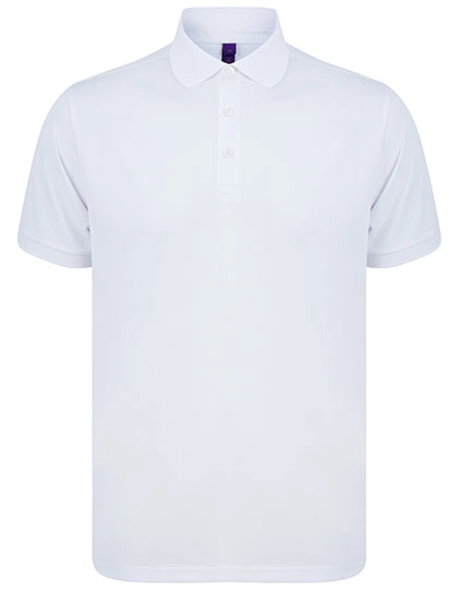Recycled Polyester Polo Shirt zum Besticken und Bedrucken in der Farbe White mit Ihren Logo, Schriftzug oder Motiv.