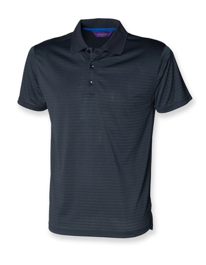 Coolplus® Textured Stripe Polo Shirt zum Besticken und Bedrucken in der Farbe Bright Navy mit Ihren Logo, Schriftzug oder Motiv.