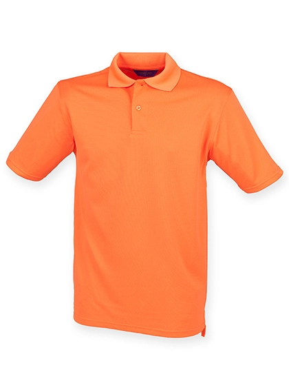 Men´s Coolplus® Wicking Polo Shirt zum Besticken und Bedrucken in der Farbe Bright Orange mit Ihren Logo, Schriftzug oder Motiv.