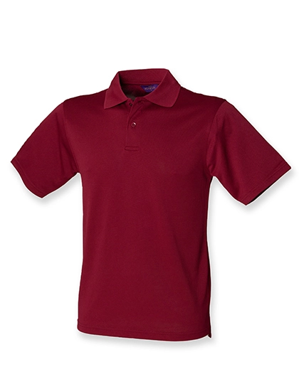 Men´s Coolplus® Wicking Polo Shirt zum Besticken und Bedrucken in der Farbe Burgundy mit Ihren Logo, Schriftzug oder Motiv.