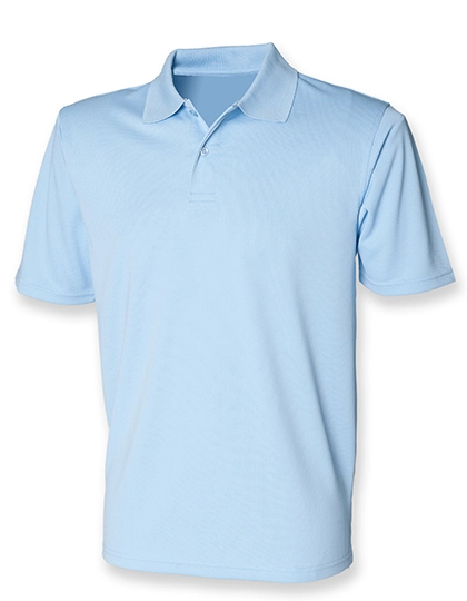Men´s Coolplus® Wicking Polo Shirt zum Besticken und Bedrucken in der Farbe Light Blue mit Ihren Logo, Schriftzug oder Motiv.