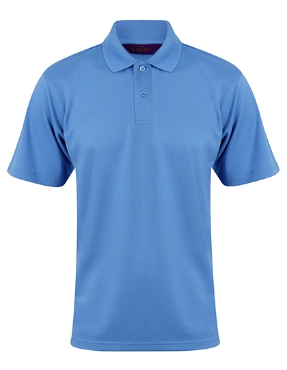 Men´s Coolplus® Wicking Polo Shirt zum Besticken und Bedrucken in der Farbe Mid Blue mit Ihren Logo, Schriftzug oder Motiv.