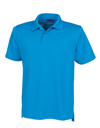 Men´s Coolplus® Wicking Polo Shirt zum Besticken und Bedrucken in der Farbe Sapphire Blue mit Ihren Logo, Schriftzug oder Motiv.