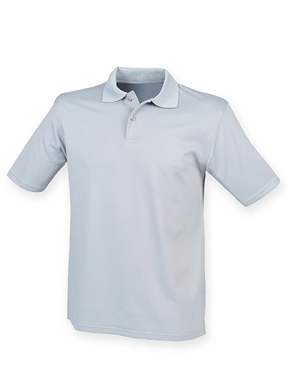 Men´s Coolplus® Wicking Polo Shirt zum Besticken und Bedrucken in der Farbe Silver Grey (Solid) mit Ihren Logo, Schriftzug oder Motiv.