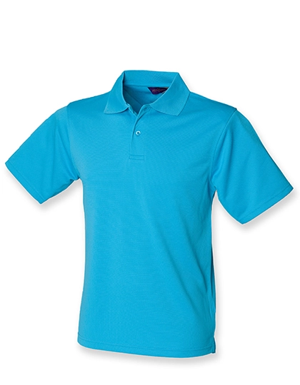 Men´s Coolplus® Wicking Polo Shirt zum Besticken und Bedrucken in der Farbe Turquoise mit Ihren Logo, Schriftzug oder Motiv.