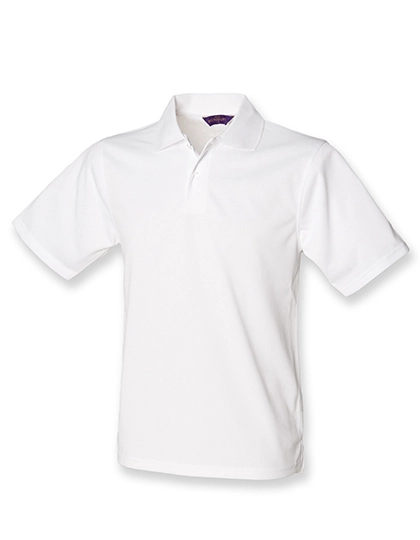 Men´s Coolplus® Wicking Polo Shirt zum Besticken und Bedrucken in der Farbe White mit Ihren Logo, Schriftzug oder Motiv.