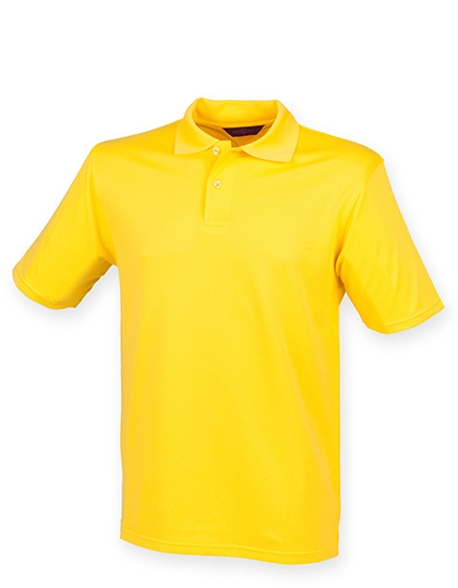 Men´s Coolplus® Wicking Polo Shirt zum Besticken und Bedrucken in der Farbe Yellow mit Ihren Logo, Schriftzug oder Motiv.