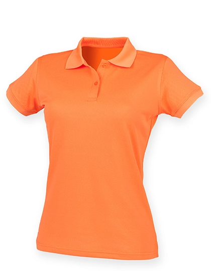 Ladies´ Coolplus® Wicking Polo Shirt zum Besticken und Bedrucken in der Farbe Bright Orange mit Ihren Logo, Schriftzug oder Motiv.