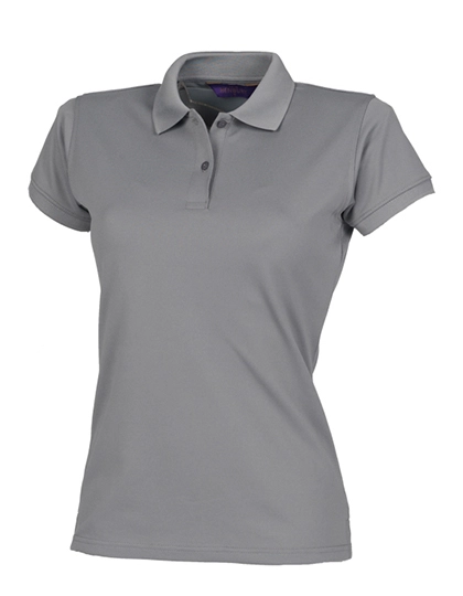 Ladies´ Coolplus® Wicking Polo Shirt zum Besticken und Bedrucken in der Farbe Charcoal mit Ihren Logo, Schriftzug oder Motiv.