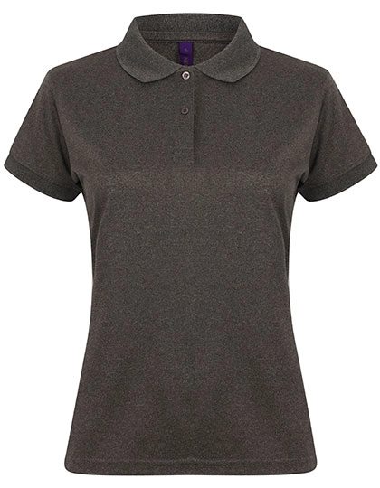 Ladies´ Coolplus® Wicking Polo Shirt zum Besticken und Bedrucken in der Farbe Heather Charcoal mit Ihren Logo, Schriftzug oder Motiv.