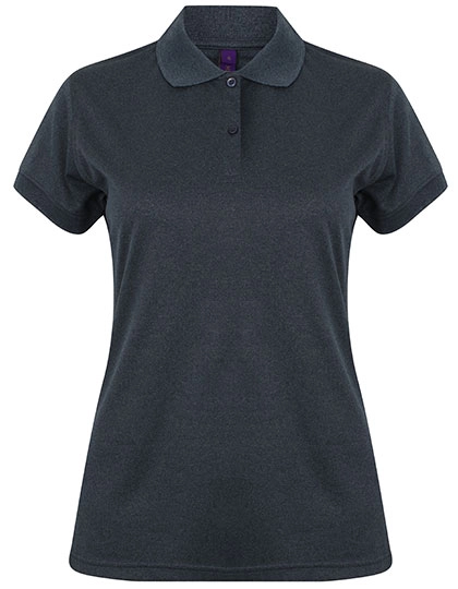 Ladies´ Coolplus® Wicking Polo Shirt zum Besticken und Bedrucken in der Farbe Heather Navy mit Ihren Logo, Schriftzug oder Motiv.