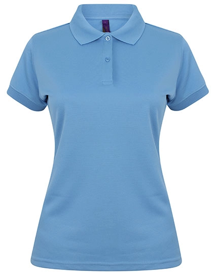 Ladies´ Coolplus® Wicking Polo Shirt zum Besticken und Bedrucken in der Farbe Mid Blue mit Ihren Logo, Schriftzug oder Motiv.