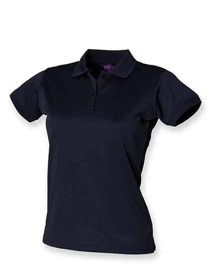 Ladies´ Coolplus® Wicking Polo Shirt zum Besticken und Bedrucken in der Farbe Navy mit Ihren Logo, Schriftzug oder Motiv.