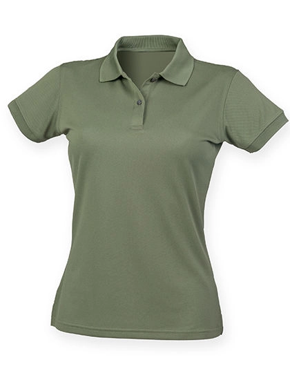 Ladies´ Coolplus® Wicking Polo Shirt zum Besticken und Bedrucken in der Farbe Olive mit Ihren Logo, Schriftzug oder Motiv.