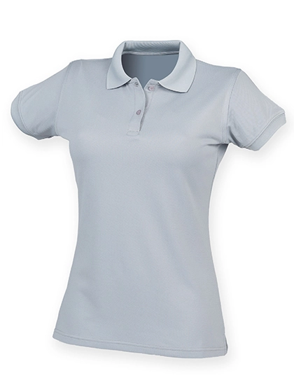 Ladies´ Coolplus® Wicking Polo Shirt zum Besticken und Bedrucken in der Farbe Silver Grey (Solid) mit Ihren Logo, Schriftzug oder Motiv.