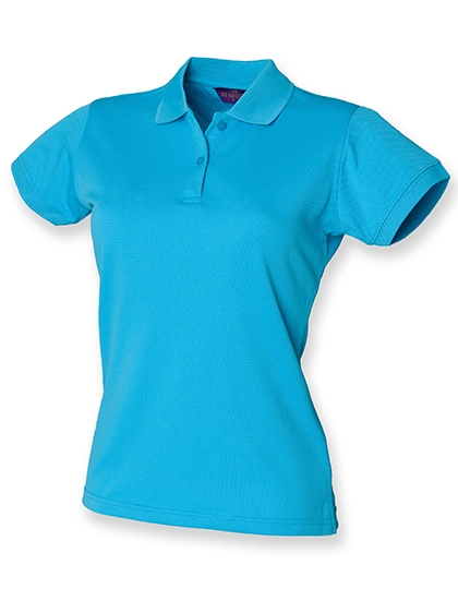 Ladies´ Coolplus® Wicking Polo Shirt zum Besticken und Bedrucken in der Farbe Turquoise mit Ihren Logo, Schriftzug oder Motiv.