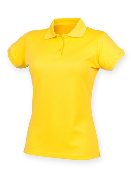 Ladies´ Coolplus® Wicking Polo Shirt zum Besticken und Bedrucken in der Farbe Yellow mit Ihren Logo, Schriftzug oder Motiv.