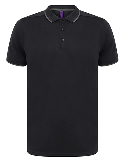 Men´s HiCool® Tipped Polo Shirt zum Besticken und Bedrucken in der Farbe Navy-Charcoal mit Ihren Logo, Schriftzug oder Motiv.