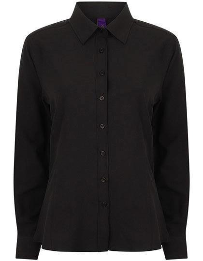 Ladies´ Wicking Long Sleeve Shirt zum Besticken und Bedrucken in der Farbe Black mit Ihren Logo, Schriftzug oder Motiv.