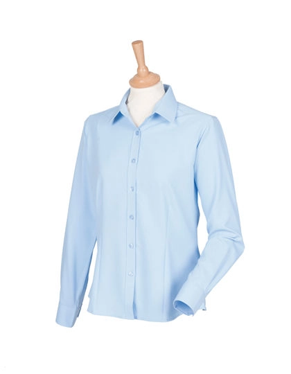 Ladies´ Wicking Long Sleeve Shirt zum Besticken und Bedrucken in der Farbe Light Blue mit Ihren Logo, Schriftzug oder Motiv.