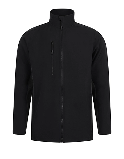 Unisex Softshell Jacket zum Besticken und Bedrucken in der Farbe Black-Charcoal mit Ihren Logo, Schriftzug oder Motiv.