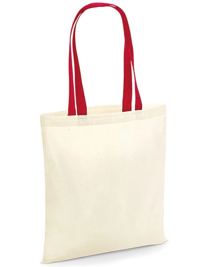 Bag for Life - Contrast Handles zum Besticken und Bedrucken in der Farbe Natural-Classic Red mit Ihren Logo, Schriftzug oder Motiv.