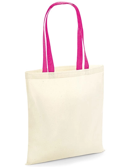 Bag for Life - Contrast Handles zum Besticken und Bedrucken in der Farbe Natural-Fuchsia mit Ihren Logo, Schriftzug oder Motiv.