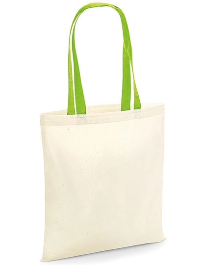 Bag for Life - Contrast Handles zum Besticken und Bedrucken in der Farbe Natural-Lime Green mit Ihren Logo, Schriftzug oder Motiv.