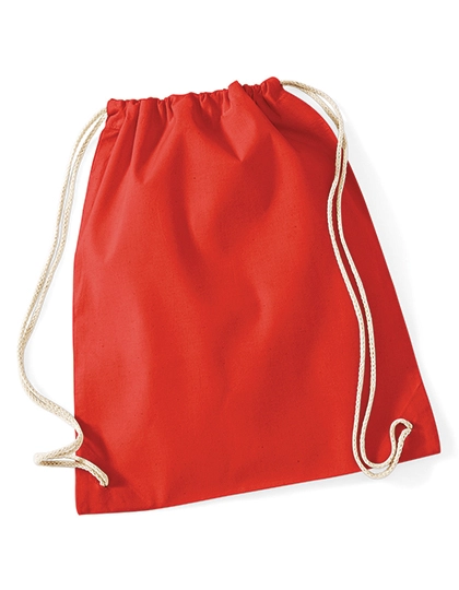 Cotton Gymsac zum Besticken und Bedrucken in der Farbe Bright Red mit Ihren Logo, Schriftzug oder Motiv.