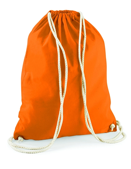 Cotton Gymsac zum Besticken und Bedrucken in der Farbe Orange mit Ihren Logo, Schriftzug oder Motiv.