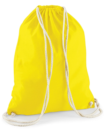 Cotton Gymsac zum Besticken und Bedrucken in der Farbe Yellow mit Ihren Logo, Schriftzug oder Motiv.