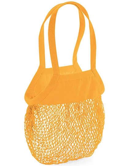 Organic Cotton Mesh Grocery Bag zum Besticken und Bedrucken in der Farbe Amber mit Ihren Logo, Schriftzug oder Motiv.
