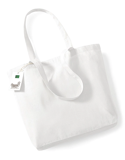 Organic Cotton Shopper zum Besticken und Bedrucken in der Farbe White mit Ihren Logo, Schriftzug oder Motiv.