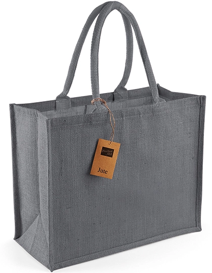 Jute Classic Shopper zum Besticken und Bedrucken in der Farbe Graphite Grey-Graphite Grey mit Ihren Logo, Schriftzug oder Motiv.