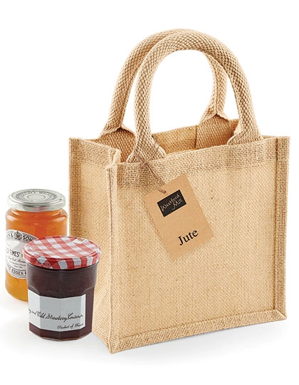 Jute Petite Gift Bag zum Besticken und Bedrucken mit Ihren Logo, Schriftzug oder Motiv.