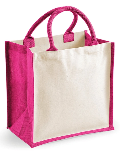 Printers Midi Jute Bag zum Besticken und Bedrucken in der Farbe Fuchsia mit Ihren Logo, Schriftzug oder Motiv.