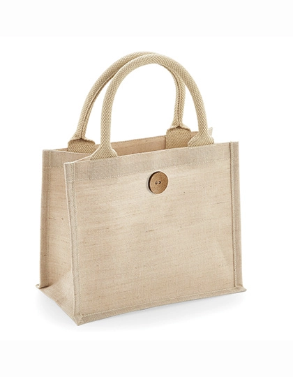 Juco Mini Gift Bag zum Besticken und Bedrucken in der Farbe Natural mit Ihren Logo, Schriftzug oder Motiv.