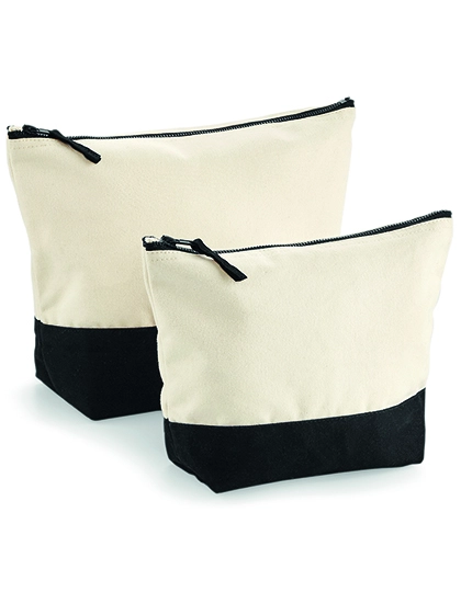 Dipped Base Canvas Accessory Bag zum Besticken und Bedrucken in der Farbe Natural-Black mit Ihren Logo, Schriftzug oder Motiv.