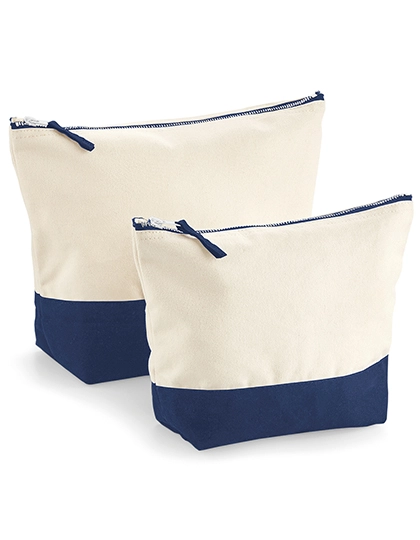 Dipped Base Canvas Accessory Bag zum Besticken und Bedrucken in der Farbe Natural-Navy mit Ihren Logo, Schriftzug oder Motiv.