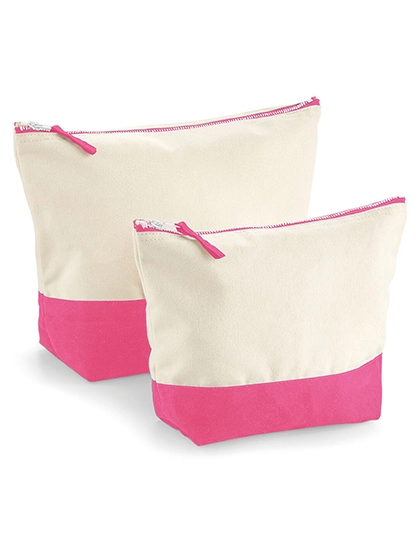 Dipped Base Canvas Accessory Bag zum Besticken und Bedrucken in der Farbe Natural-True Pink mit Ihren Logo, Schriftzug oder Motiv.