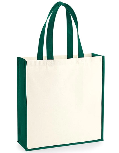 Gallery Canvas Bag zum Besticken und Bedrucken in der Farbe Natural-Bottle Green mit Ihren Logo, Schriftzug oder Motiv.