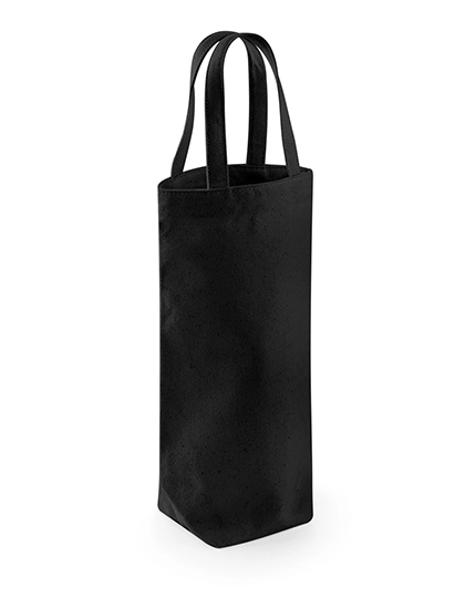 Fairtrade Cotton Bottle Bag zum Besticken und Bedrucken in der Farbe Black mit Ihren Logo, Schriftzug oder Motiv.