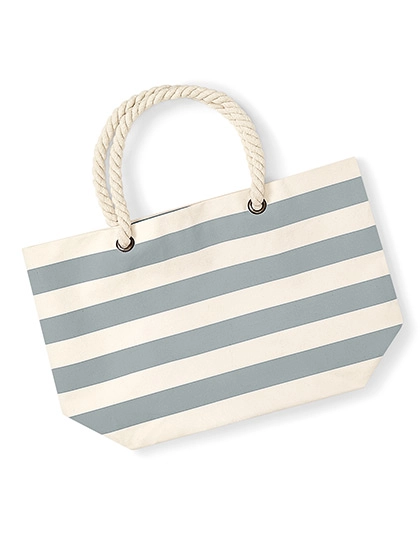 Nautical Beach Bag zum Besticken und Bedrucken in der Farbe Natural-Grey mit Ihren Logo, Schriftzug oder Motiv.