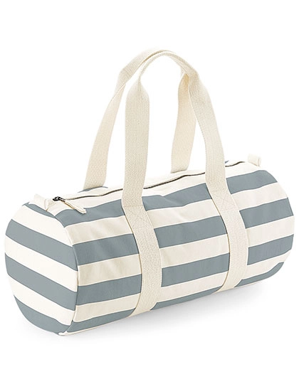 Nautical Barrel Bag zum Besticken und Bedrucken in der Farbe Natural-Grey mit Ihren Logo, Schriftzug oder Motiv.