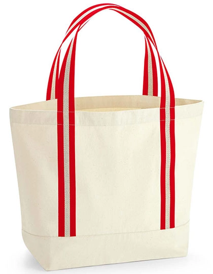 EarthAware® Organic Boat Bag zum Besticken und Bedrucken in der Farbe Natural-Classic Red mit Ihren Logo, Schriftzug oder Motiv.
