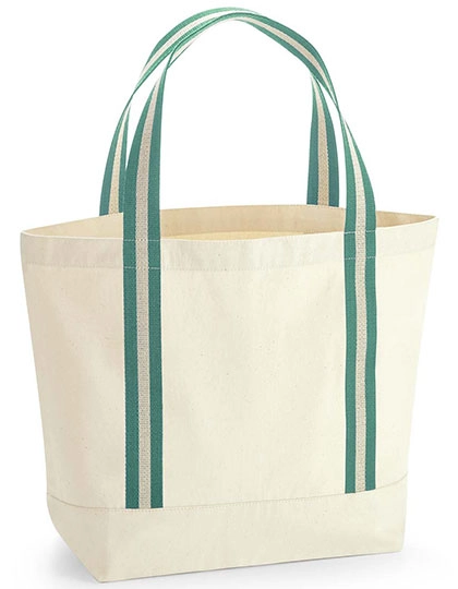 EarthAware® Organic Boat Bag zum Besticken und Bedrucken in der Farbe Natural-Sage Green mit Ihren Logo, Schriftzug oder Motiv.