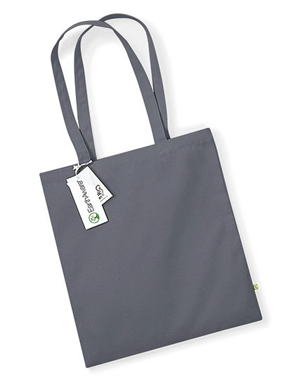 EarthAware® Organic Bag For Life zum Besticken und Bedrucken in der Farbe Graphite Grey mit Ihren Logo, Schriftzug oder Motiv.